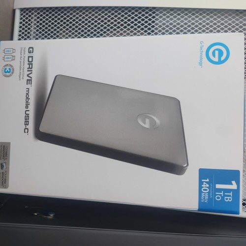 G Drive Mobile USB-C External portable hard drive 1TB For MAC & Windows NIB