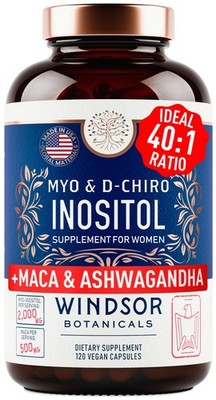 Myo-Inositol & D-Chiro Inositol 40:1 Ratio 2,000 mg - 120 Count (Pack of 1) 