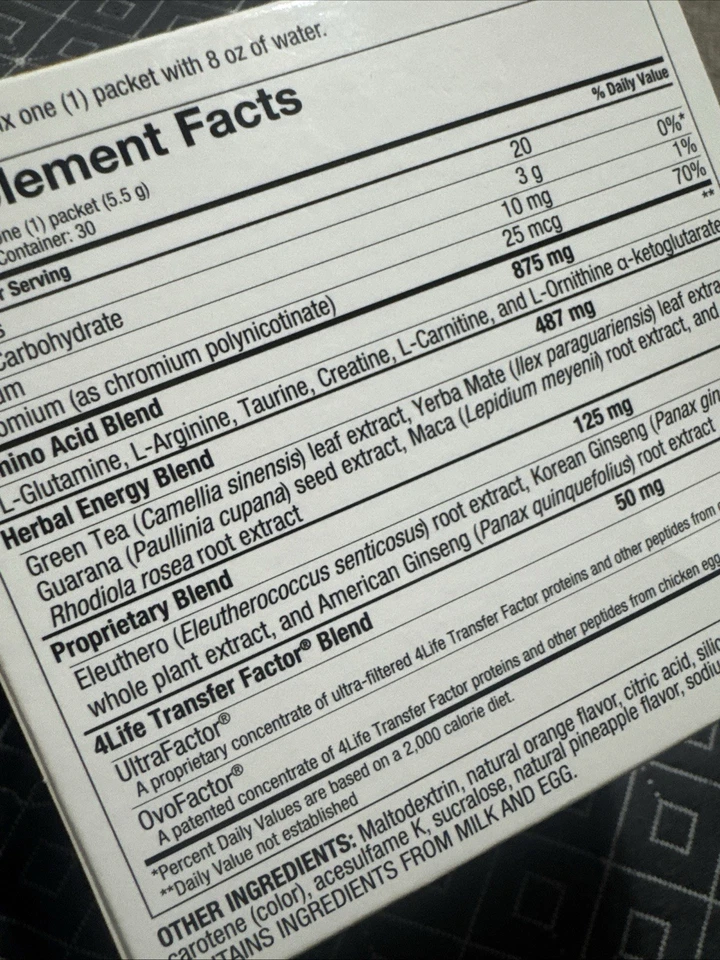 GO STIX CON SUPLEMENTO DIETÉTICO FACTOR DE TRANSFERENCIA 4LIFE 29 paquetes de una sola porción Foto 2 de 3