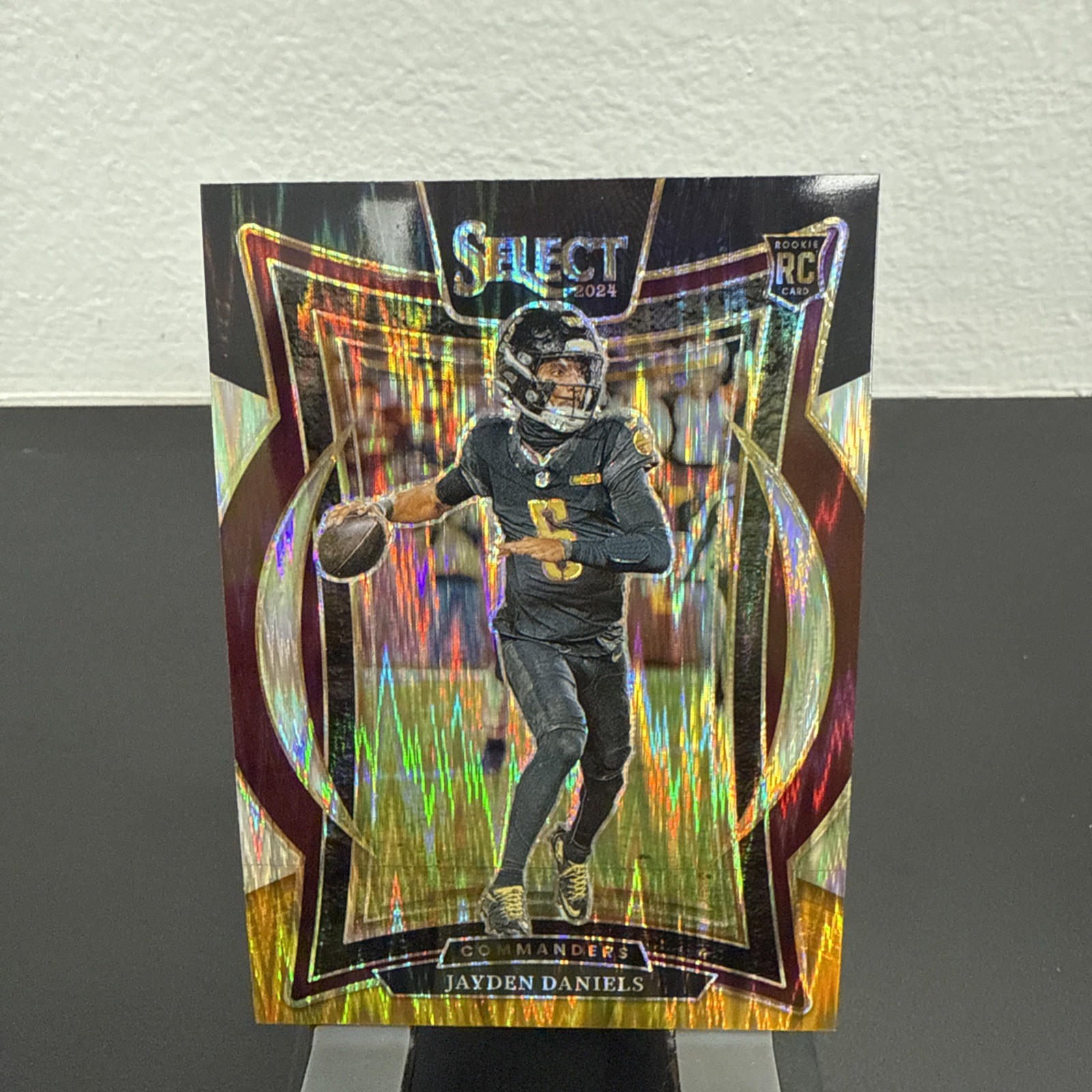 2024 Select Jayden Daniels Black And Gold Shock Jersey Color Match Concourse Rc