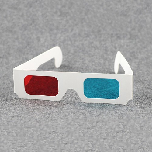 1/5/10PCS Universal Anaglyph Cardboard Paper Red Blue US 3D Cyan Glasses NEWS - Photo 5/14