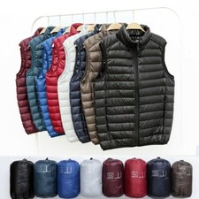 Men Winter Waistcoat Light Down Puffer Gilet Vest Jacket Coat Slim Outwear