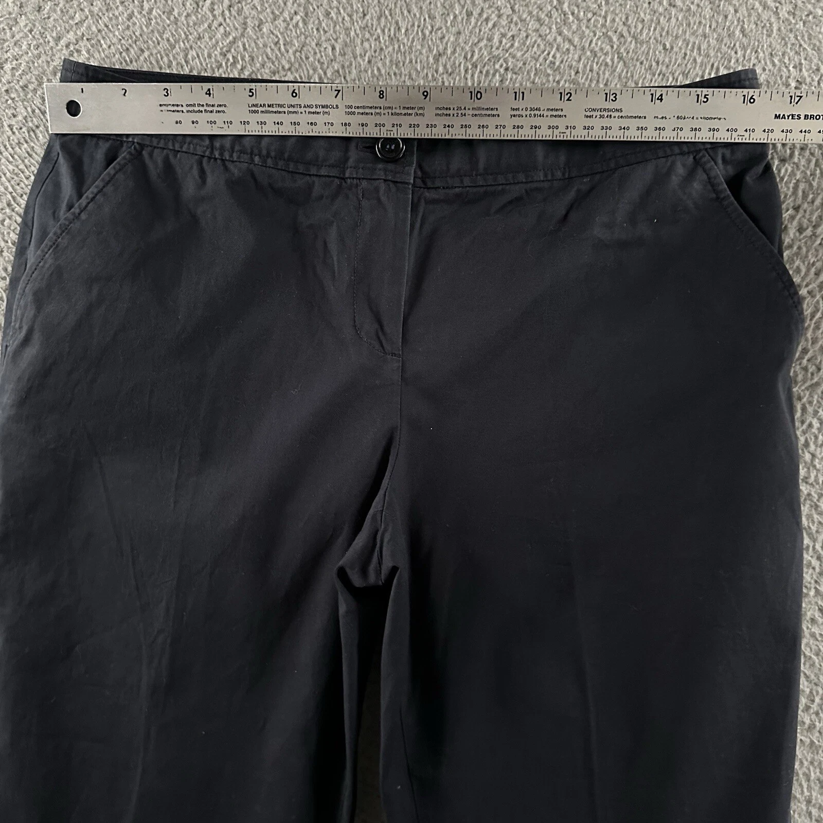 Pantaloni da donna blu Tory Burch taglia 8 pantaloni abito a mezza altezza misto cotone alla caviglia