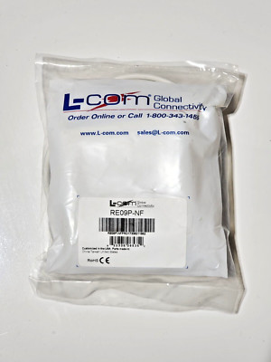 L-Com RE09P-NF 2.4 GHz 8 dBi Flat Patch Antenna - 4ft N-Female Connector