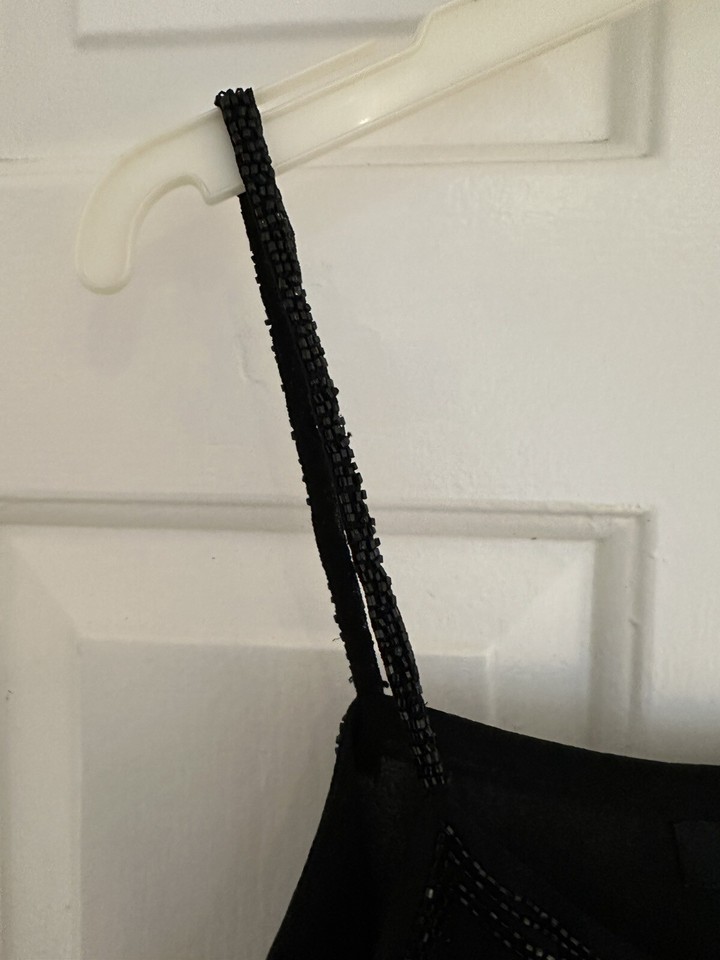 Black Beaded Camisole Top Size 10 eBay