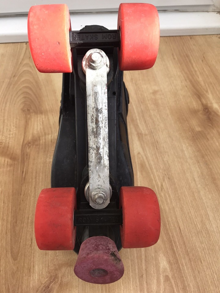 Roces Roller Skates Quads Vintage Black Chunky Laces Red Adult Size