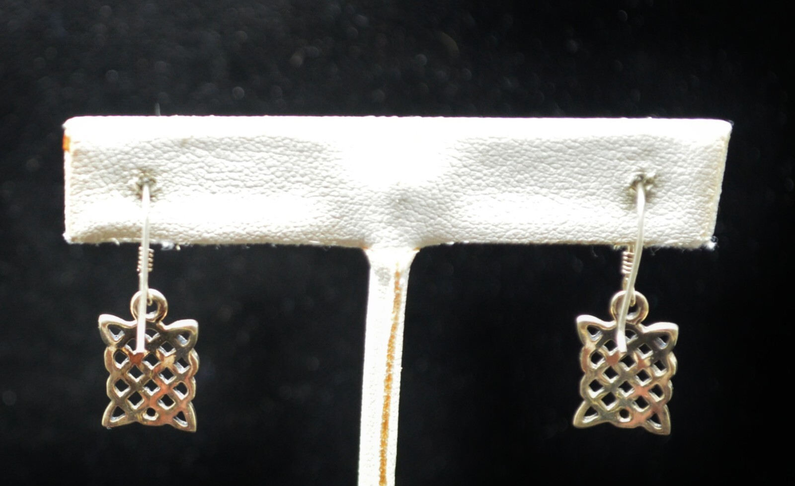 Sterling Silver Net Pattern Dangle Earrings #FMB5… - image 3