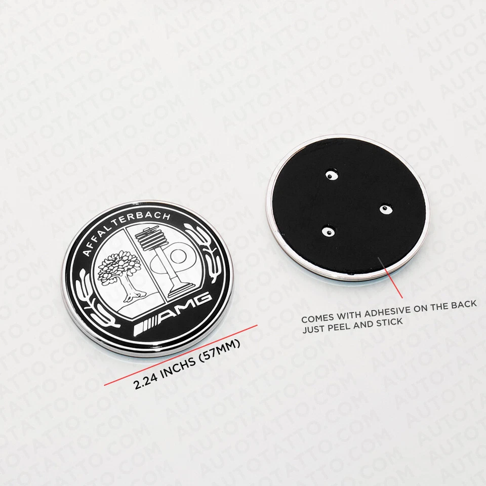 Universal Mercedes Sport Black Hood Laurel Adhesive Badge Logo Emblem AMG Tree - Image 3 of 4