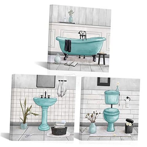 Bathroom Wall Art Bath Tub Painting Picture Bathroom Wall Decor Framed Ready