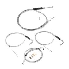 For Harley Low Rider 14"-16" Handlebar Brake Clutch Throttle Cable Kit Non-ABS