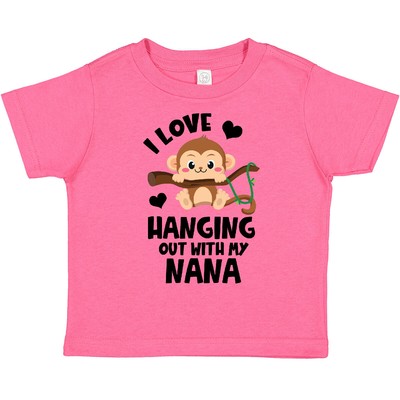 Inktastic Monkey I Love Hanging Out With My Nana Toddler T-Shirt Grandma Sibling
