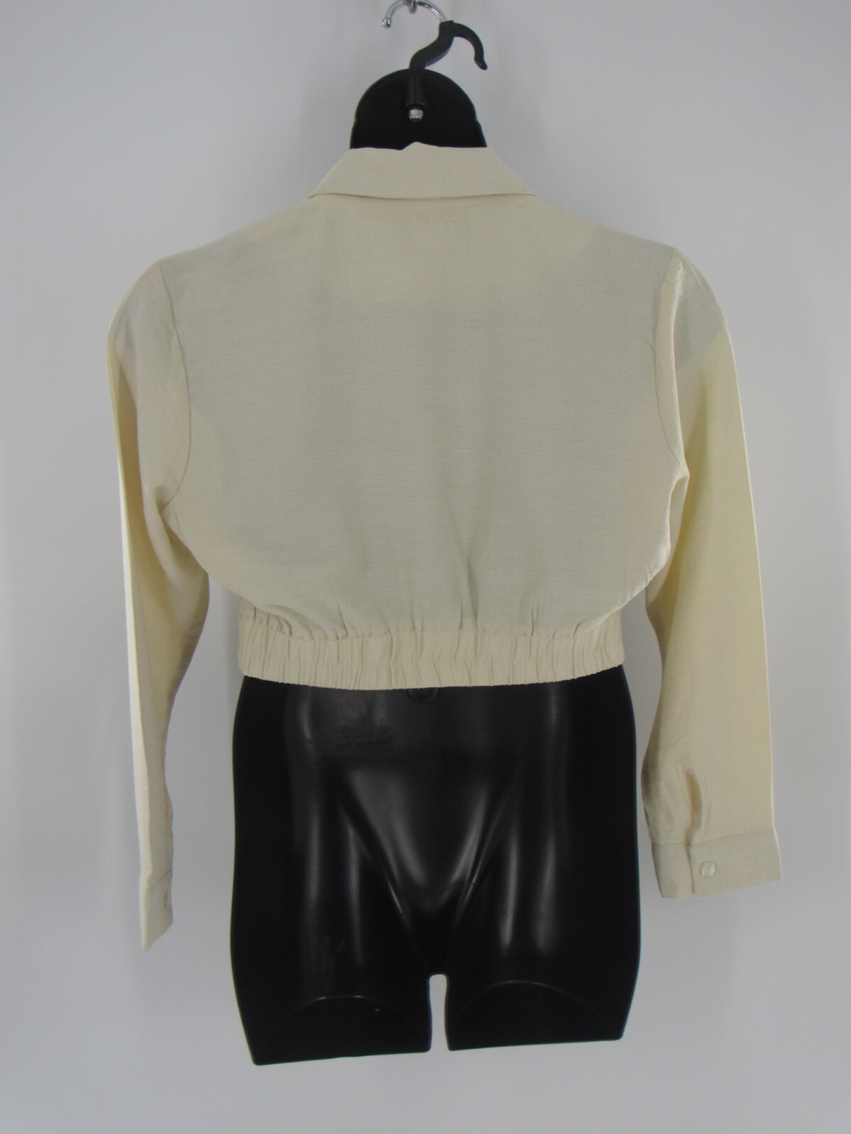 Women's Button Up Ivory Solid Cropped Jacket w/Bu… - image 2