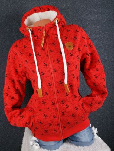 Damen Sweat Jacke Kapuze Hoodie Teddyfell gefüttert Futter Anker L XL 2XL 3XL - Bild 34 von 54