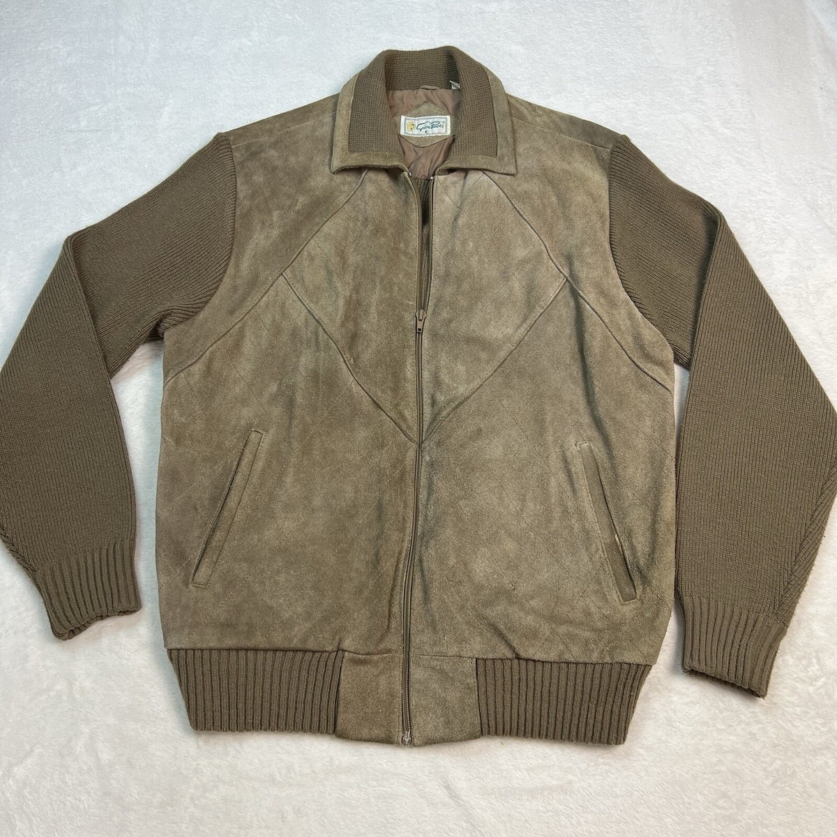 Vintage GIno Paoli Jacket Men's Full Zip Leather Suede 80s 90s