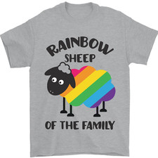 Camiseta Rainbow Sheep Divertida Día del Orgullo Gay LGBT Para Hombre 100% Algodón