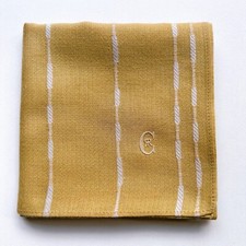HANDKERCHIEF VINTAGE YELLOW LINE PLAIN MEN'S POCKET SQUARE COTTON 18" A0139 