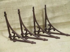 4 Shelf Brackets Corbels Wall Cast Iron Rustic Farmhouse 7 1/2" X 6 1/4" Braces