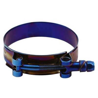 Kyostar 2.25'' T-Bolt Hose Clamp Adjustable Stainless Steel Titanium Blue Clam...