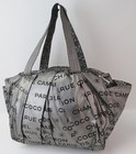 Auth Chanel 31 Rue Cambon Graphic Silver Nylon Hand Tote Bag Purse #56492