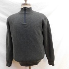 Barbour Mens Sz L Half Zip Lined Wool Sweater...