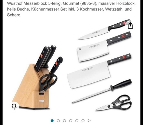 wüsthof messerblock 5-teilig Gourmet (9835-8) mit Chinesisch Messer Neu OVP - Bild 6 von 6
