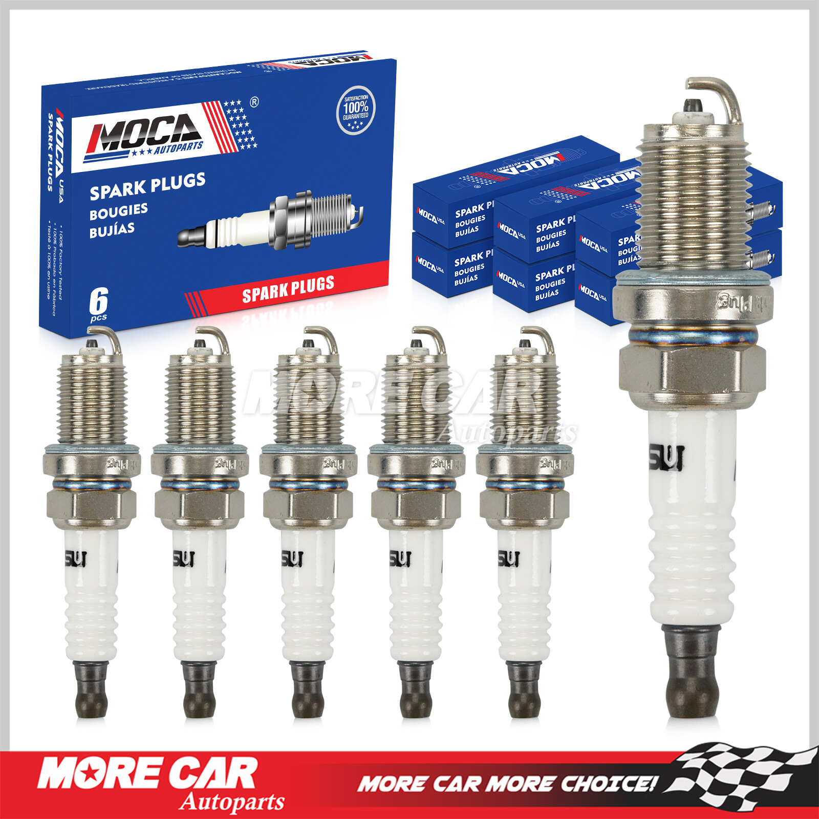 6pcs Spark Plug for Pontiac Wave Chevrolet Toyota Land Rover Subaru Acura Suzuki