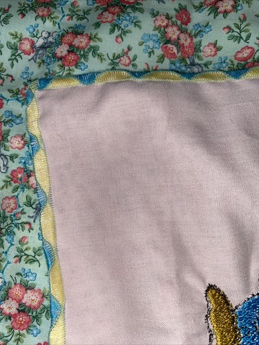 Coperta leggera bambino cavallo a dondolo ricamato rosa e blu fatta a mano - Foto 8 di 8