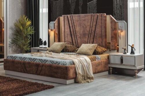 Beige Beds Luxury 2x Bedroom Bedrooms Designer Furniture Set of 2-