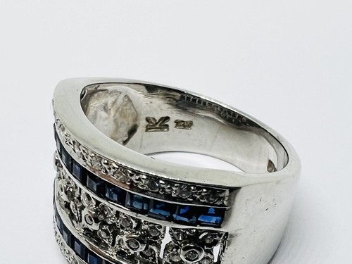 LeVian 18K White Gold, Natural Diamond & Sapphire Ring Size 6.5 MSRP $4,550 - 第 10/12 張圖片