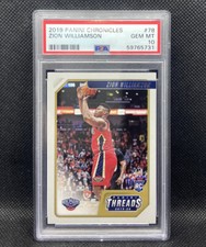 Zion Williamson Rookie PSA 10 2019-20 Panini Chronicles Threads Basketball #78