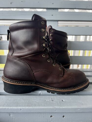Red Wing Irish Setter 83809 Brown Leather Mens Logger Work Boots Size 12EE 400 G - Picture 4 of 9