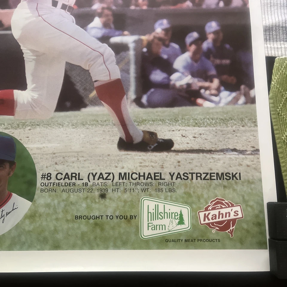 Vintage Carl Yastrzemski Kahn's & Hillshire Farms Poster Boston Red Sox YAZ - Image 4 of 4