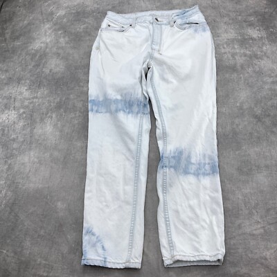 Ksubi Jeans Women 30''W x 26''L Fade Blue Tie Dye Taper Pocket Retro Hippie