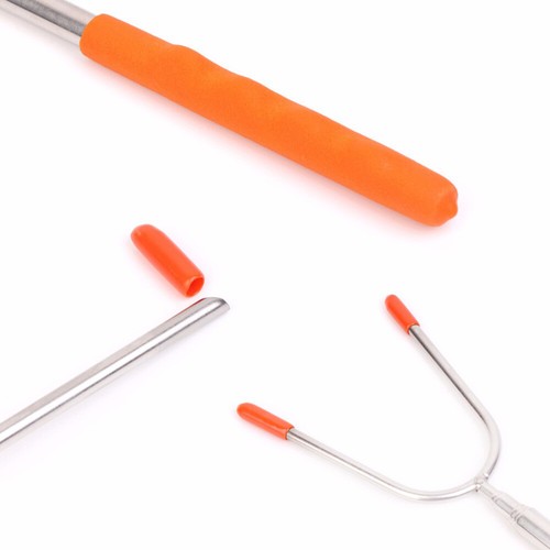 5Pcs Telescoping Roasting Sticks Non-slip Stainless Steel Skewers BBQ Smore - Picture 3 of 12
