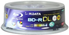 25-Pak Ridata 6X 50GB White Inkjet Hub Printable Dual Layer BD-R's