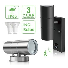 Up Down LED Wall Light Outdoor Stainless Steel PIR Garden Lamp GU10 Sconce IP65