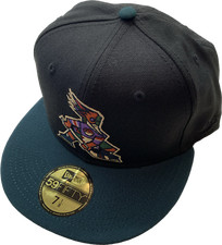 Men's Tucson Roadrunners Black/Green Hat Logo Custom New Era 59fifty Fitted Hat