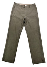 Ralph Lauren Straight Leg Checkered Dress Pants Flat Front Tan Brown Size 33X32