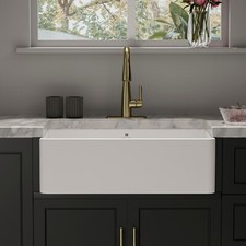 Durable Fireclay 33 Inch Farmhouse Sink, Apron Front Farmhouse Sink For Kitchen