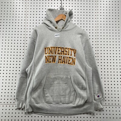 Vintage 80s University New Haven Hoodie Sweatshirt Men XL Reverse Weave 22x26.5