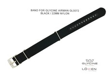 Authentic Glycine Airman GL0072 Black Nylon 22 MM Watch Band