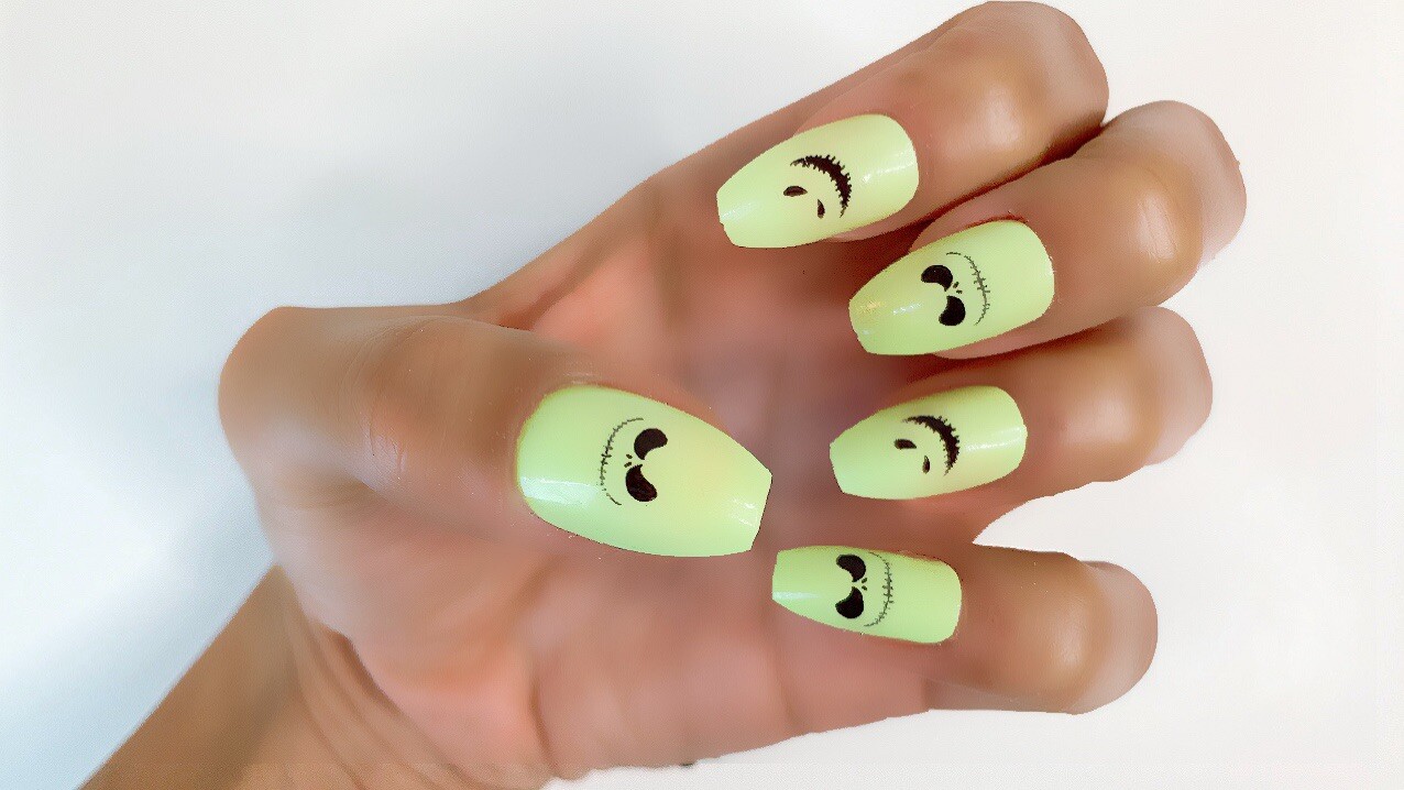 Short Coffin Press On Nails - Nightmare Before Christmas Halloween Design-image