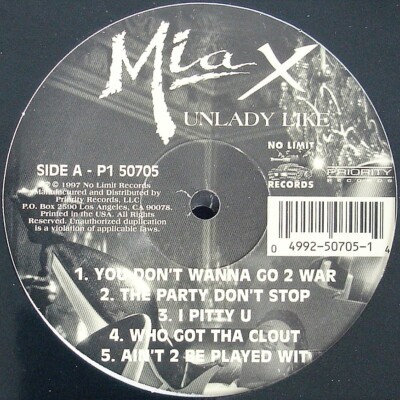 MIA X "UNLADY LIKE" 1997 2X VINYL LP ALBUM 20 TRACKS G RAP ~RARE~ HTF ...