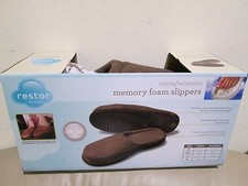 New RESTOR STYLE Memory Foam BROWN Men's / Womens Slippers Size Small