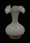 fenton milk glass silver crest vase 8 3/4" tall