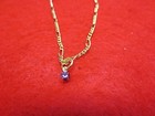 1/2" With A June Crystal Birthstone Drop 14 Kt Gold Ep 2Mm Figaro Anklet 9