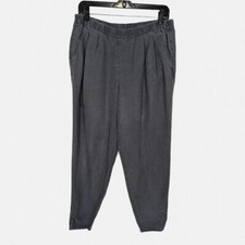 Eileen Fisher Pants M Pull On Tencel Linen Minimalist Dark Gray Lagenlook
