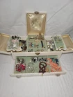 Vintage To Modern Costume Jewelry Mixed Lot Brooch Rings Necklace in Jewelry Box