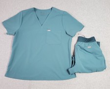 FIGS Scrub Set Zamora Joggers Large Petite L/P  Catarina Top 2XL Hydrogreen