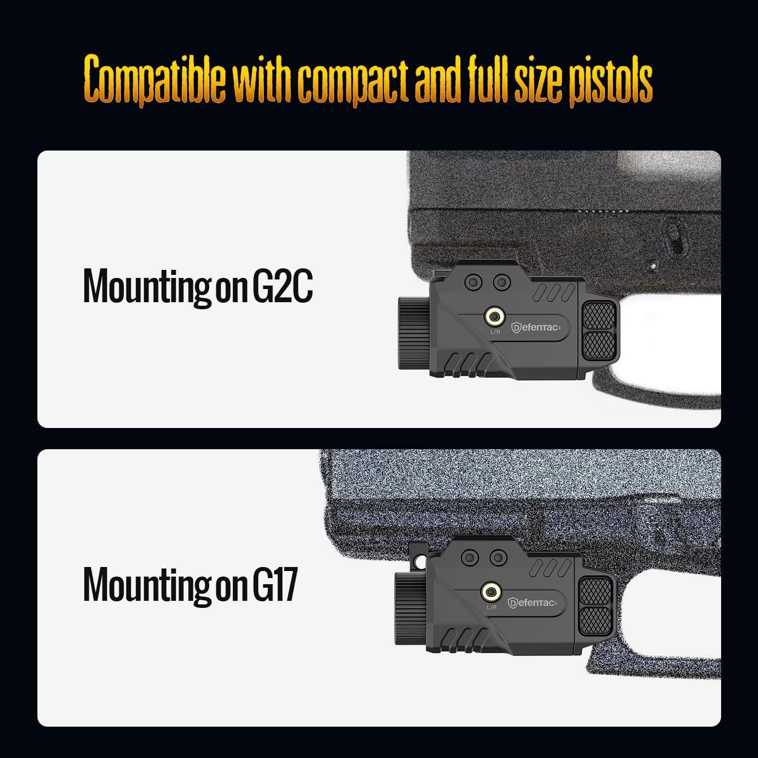 DEFENTAC 800lm Pistol Light and Green Laser Sight Combo 